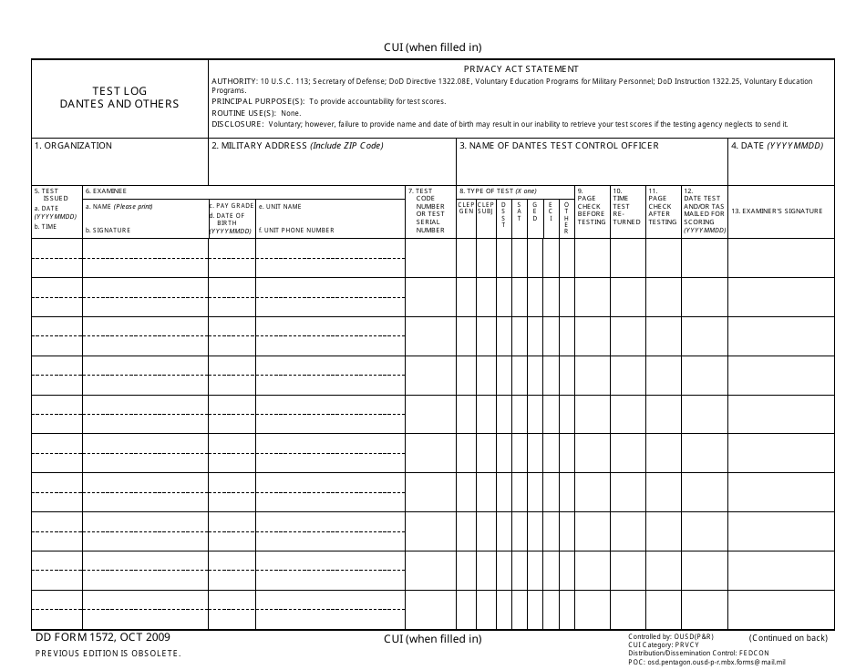 DD Form 1572 - Fill Out, Sign Online and Download Fillable PDF ...