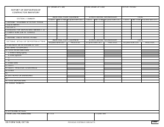 Document preview: DD Form 1638 Report of Disposition of Contractor Inventory