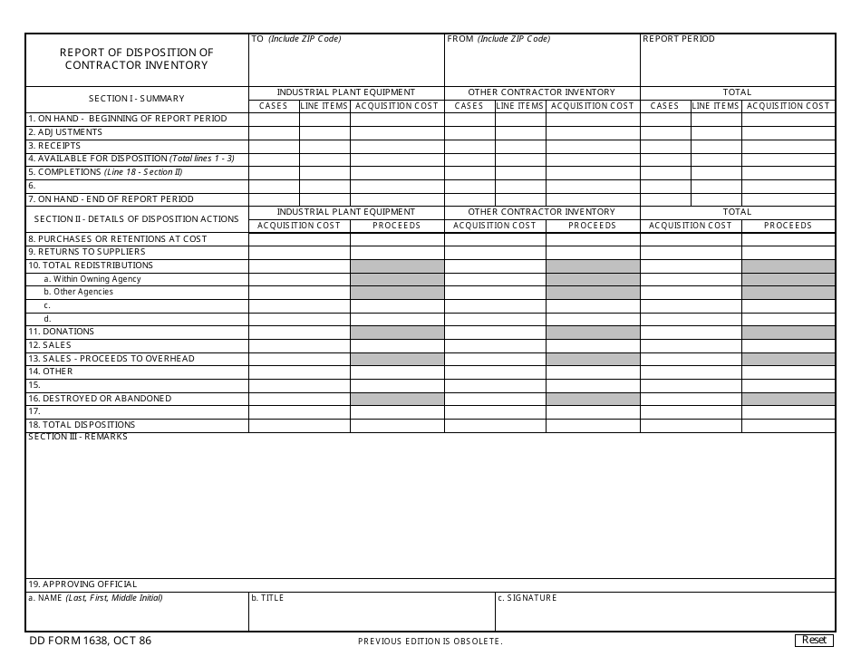 DD Form 1638 Fill Out Sign Online And Download Fillable PDF