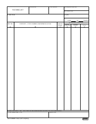 Document preview: DD Form 1750 Packing List