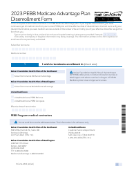 Form HCA51-0556 Pebb Medicare Advantage Plan Disenrollment Form - Washington