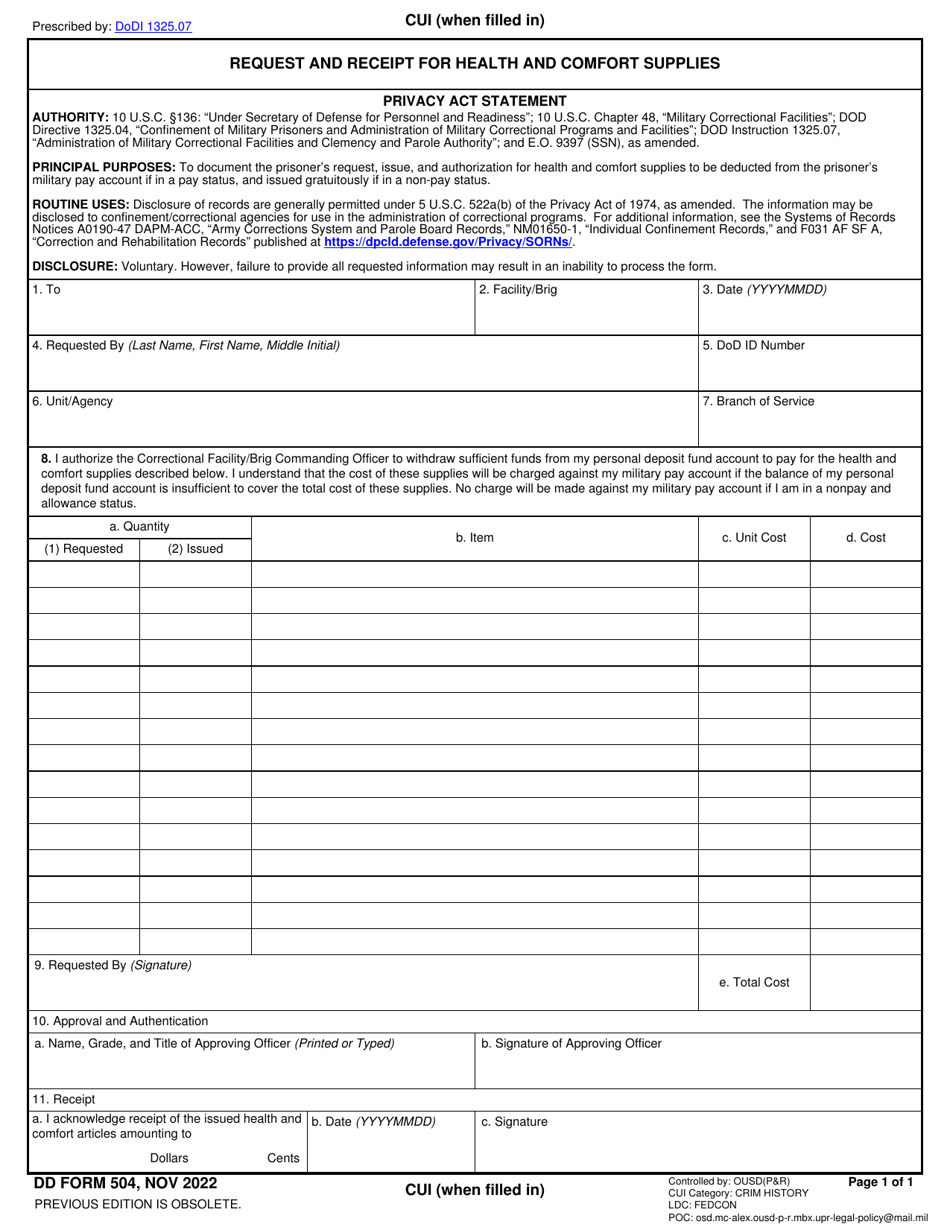 Dd Form 504 Fill Out Sign Online And Download Fillable Pdf Templateroller 7654