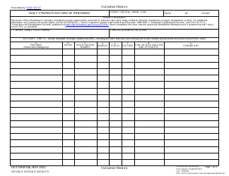 Document preview: DD Form 506 Daily Strength Record of Prisoners