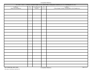 DD Form 506 Daily Strength Record of Prisoners, Page 3