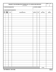 DD Form 562 Request for Information Technology (It) Goods and Services, Page 3