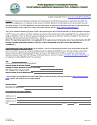 DEP Form 55-230 Federal Funding Accountability and Transparency Act Form - Subaward to a Recipient - Florida