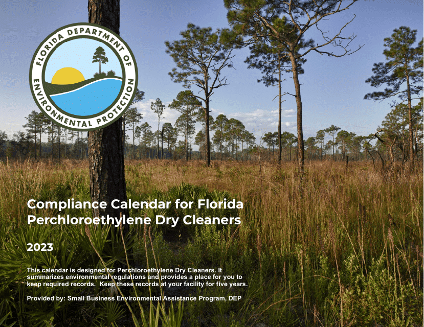 Compliance Calendar for Florida Perchloroethylene Dry Cleaners - Florida, 2023