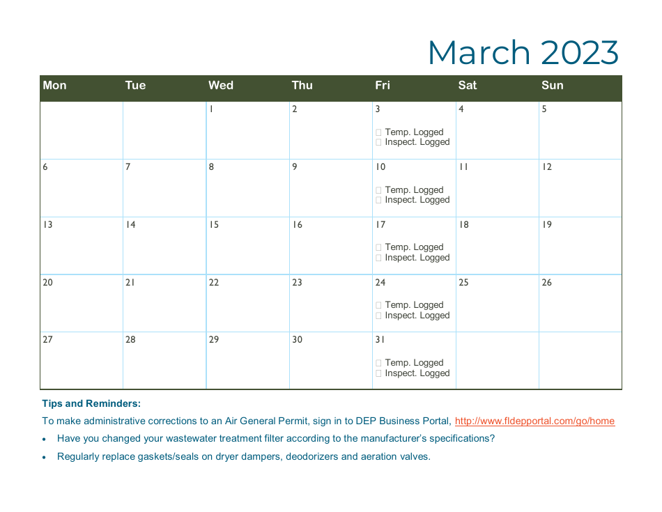 Compliance Calendar for Florida Perchloroethylene Dry Cleaners - Florida, Page 10