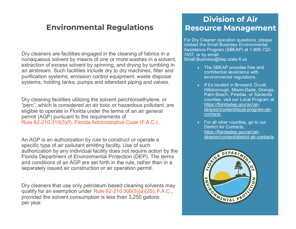 Compliance Calendar for Florida Perchloroethylene Dry Cleaners - Florida, Page 2