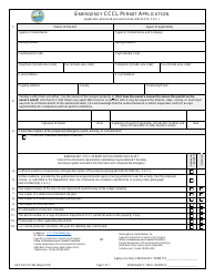 Document preview: DEP Form 73-303 Emergency Cccl Permit Application - Florida
