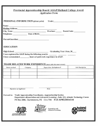 Asap/Holland College Award Application Form - Prince Edward Island, Canada, Page 2