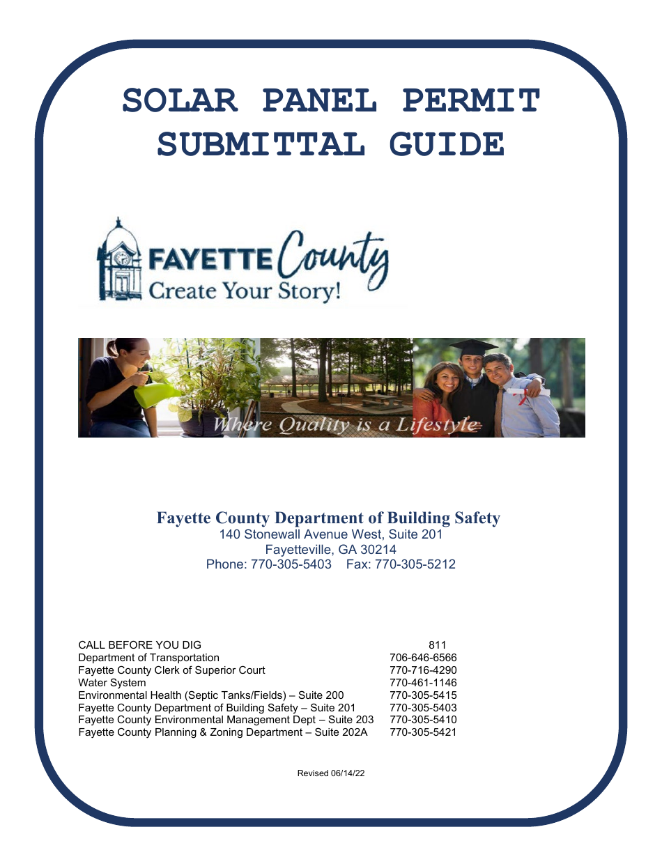 Solar Panel Permit Submittal Guide - Fayette County, Georgia (United States), Page 1
