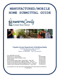 Manufactured/Mobile Home Submittal Guide - Fayette County, Georgia (United States)