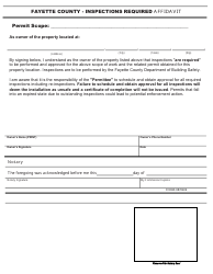 Document preview: Inspections Required Affidavit - Fayette County, Georgia (United States)