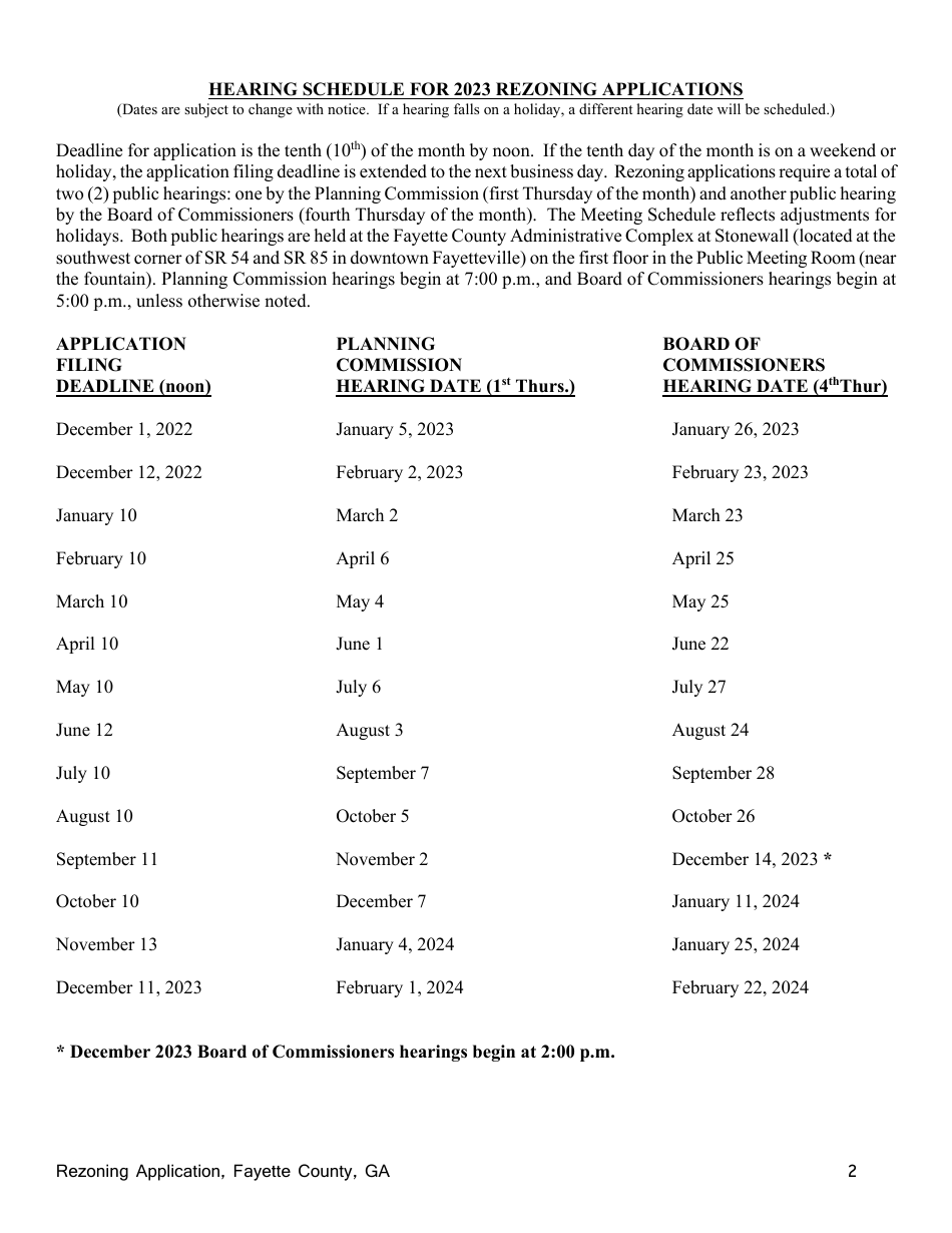 Rezoning Application - Fayette County, Georgia (United States), Page 2