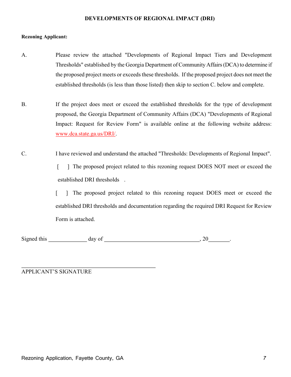 Rezoning Application - Fayette County, Georgia (United States), Page 7