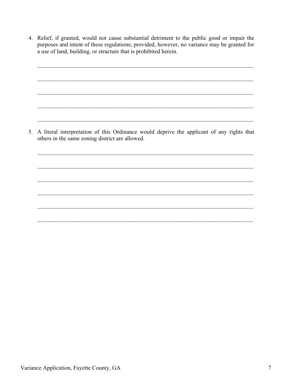 Variance Application - Fayette County, Georgia (United States), Page 7