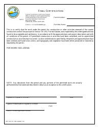Document preview: DEP Form 73-115B Final Certification - Florida