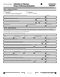 Form FTB3520-PIT Individual or Fiduciary Power of Attorney Declaration - California