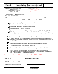 Document preview: Form D-1 All Standards Met-Inactive to Active Status - Kentucky