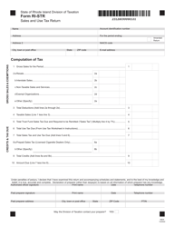 Document preview: Form RI-STR Sales and Use Tax Return - Rhode Island