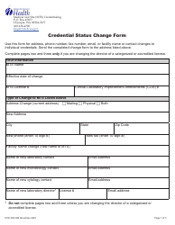 Document preview: DOH Form 505-089 Credential Status Change Form - Washington