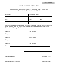 Application for Sealing of Record Involving Non-conviction - Clermont County, Ohio