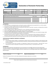 Form CFN552-0693 Declaration of Domestic Partnership - Iowa