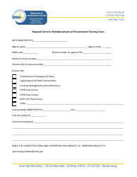 Request Form for Reimbursement of Procurement Training Costs - Iowa, Page 2