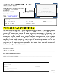 Document preview: Form 132 Application for Liquor License - Boat - Nebraska