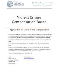 Application for Crime Victim Compensation - Alaska