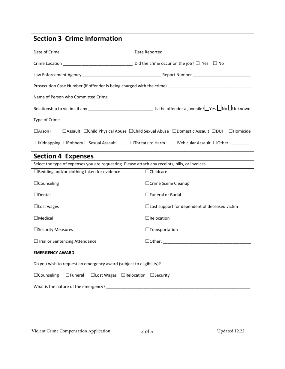 Alaska Application For Crime Victim Compensation - Fill Out, Sign ...