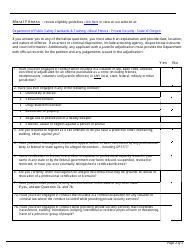 Form PS-1 Application for Certification or Licensure - Oregon, Page 2