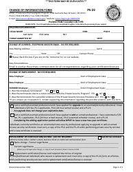 Form PS-23 Change of Information Form - Oregon