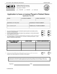 Form 11-R48 Application to Have a License Placed in Retired Status - California, Page 2