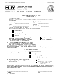 Form PR-1 Peer Review Reporting Form - California