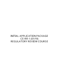 Form CE-RR-1 Regulatory Review Course Initial Application Package - California