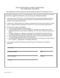 Form CE-RR-2 Regulatory Review Course Renewal Application Package - California, Page 3