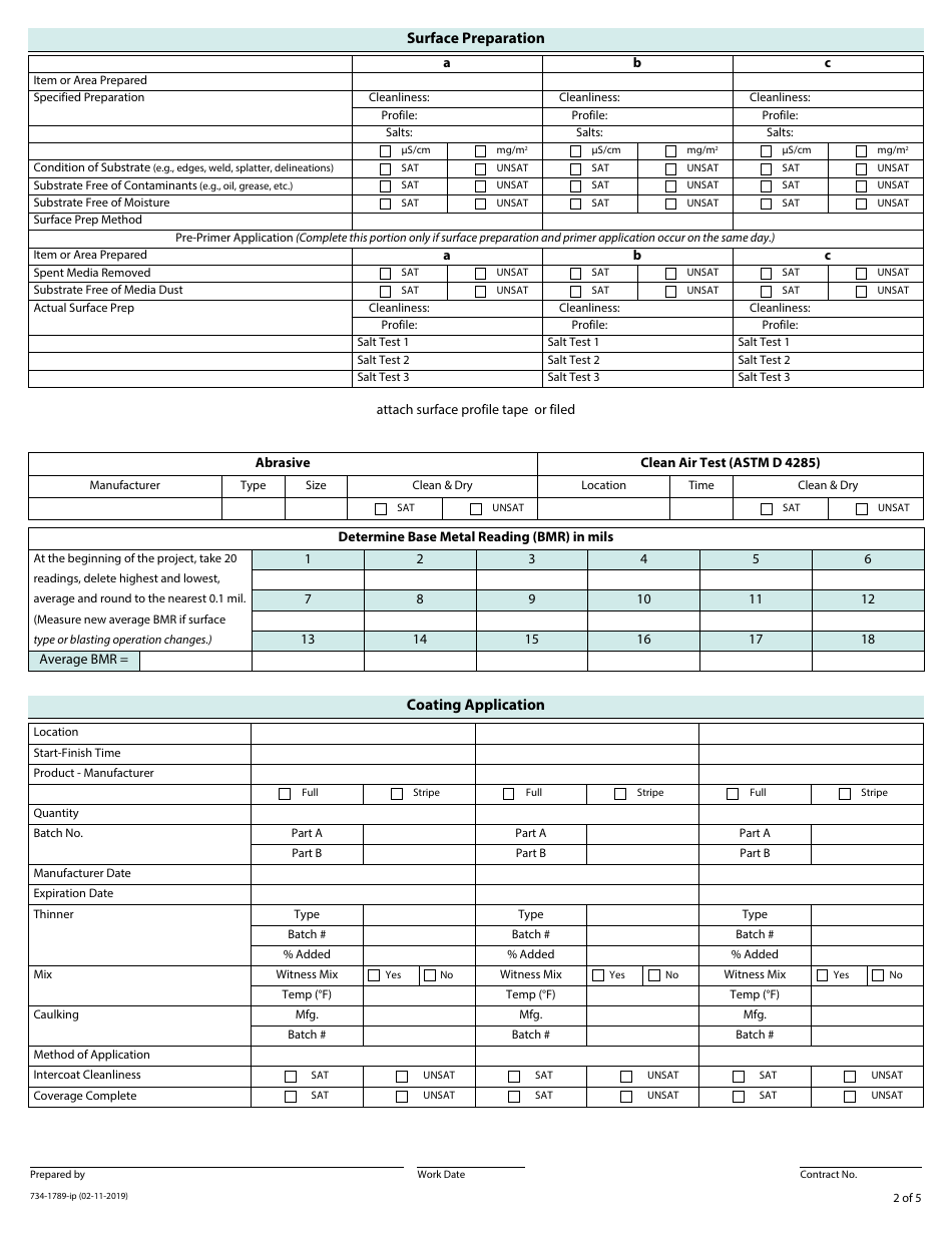 Form 734-1789-IP Structure Coating Daily Progress Report (Ipad Compatible) - Oregon, Page 2