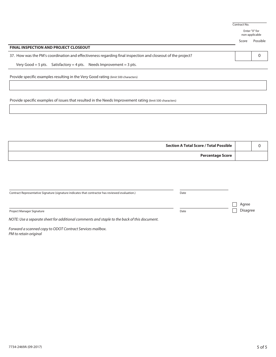 Form 734-2469A Part A Contractors Construction Process Feedback - Oregon, Page 5