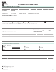 Document preview: Form 734-2550 Survey Equipment Damage Report - Oregon