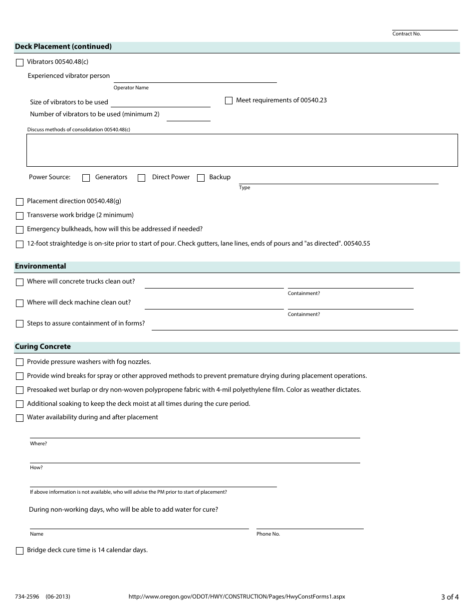 Form 734-2596 Deck Placement Conference Outline - Oregon, Page 3