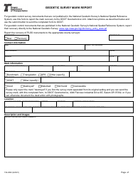 Form 734-2802 Geodetic Survey Mark Report - Oregon