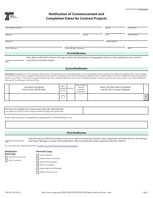 Form 734-3233  Printable Pdf
