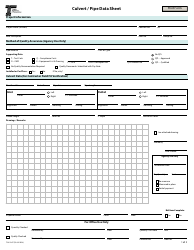 Form 734-3247 Culvert/Pipe Data Sheet - Oregon