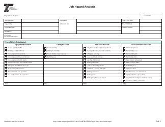 Document preview: Form 734-5015 Job Hazard Analysis - Oregon