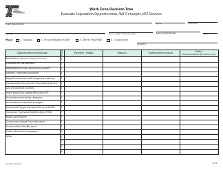 Form 734-5042 Work Zone Decision Tree - Evaluate Separation Opportunities, Wz Concepts, Wz Devices - Oregon
