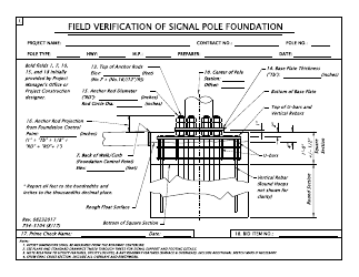 Document preview: Form 734-5104 Field Verification of Signal Pole Foundation - Oregon