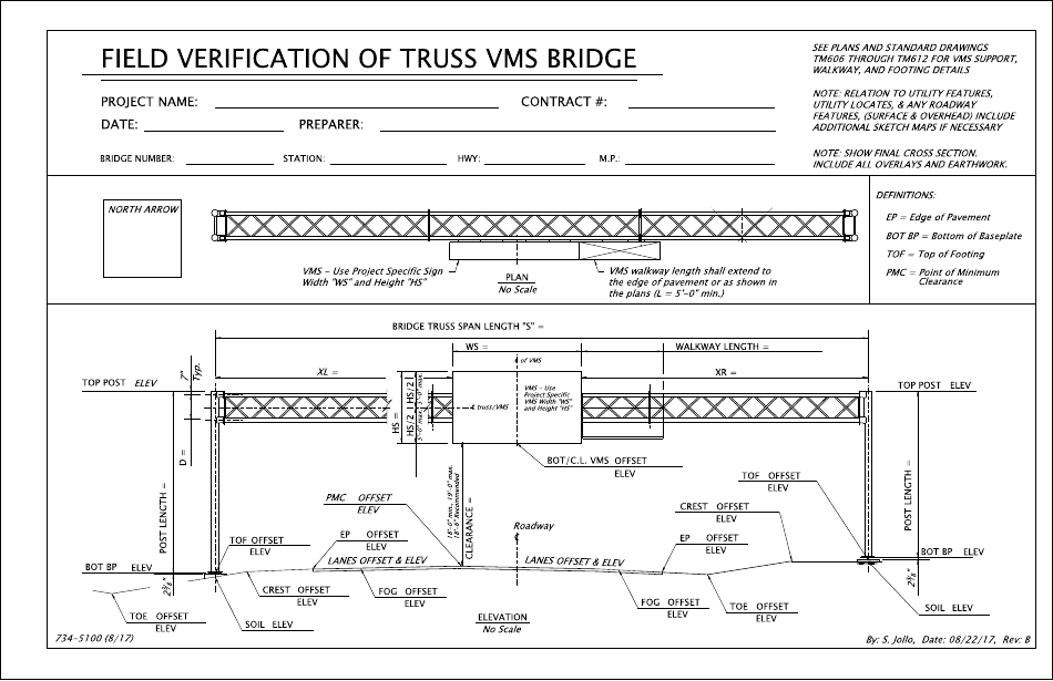 Form 734-5100 Field Verification of Truss Vms Bridge - Oregon, Page 1