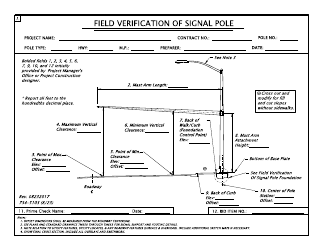 Document preview: Form 734-5103 Field Verification of Signal Pole - Oregon